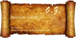 Oprisa Zalán névjegykártya